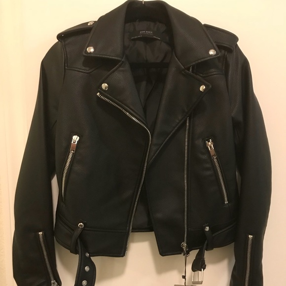 Zara Jackets & Blazers - Zara Basic black faux leather jacket